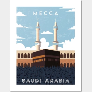 Mecca, Saudi Arabia. Retro travel poster Posters and Art